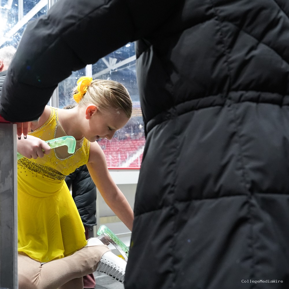 A group of athletes competing in athletic event sports